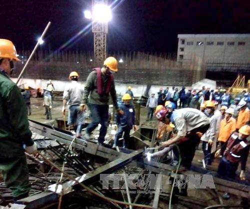 Sập giàn giáo do sự cố má phanh hệ thống thuỷ lực ảnh 1